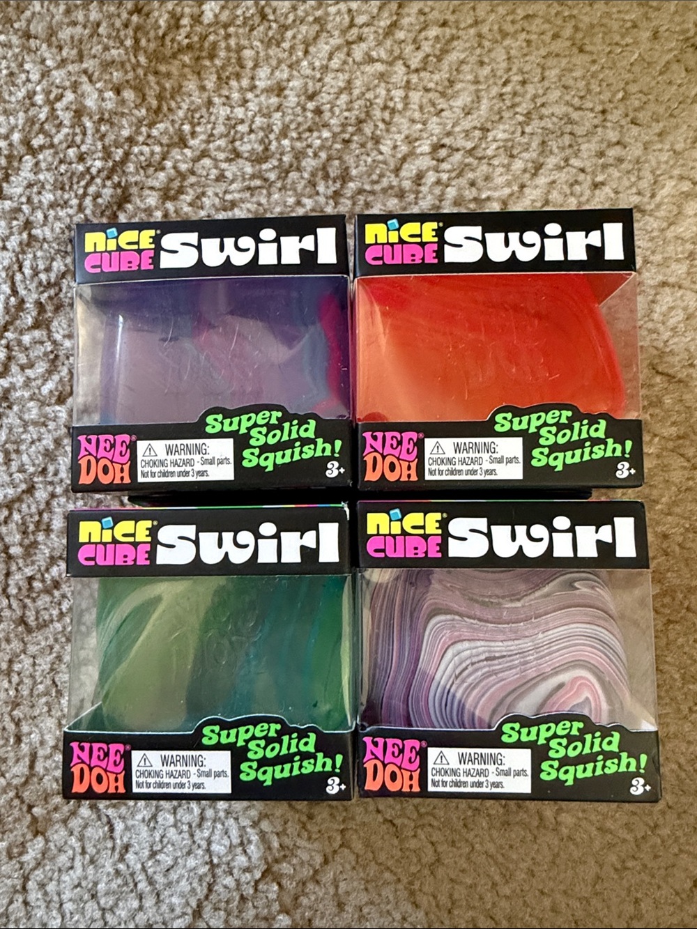 NeeDoh Nice Cube Swirl Super Squeeze Bundle
